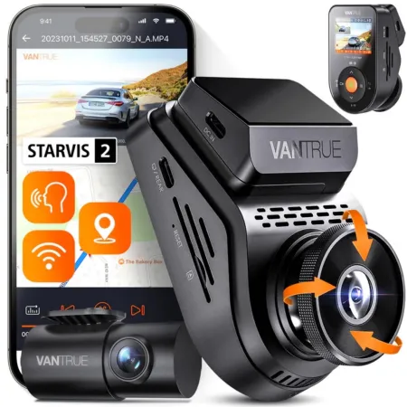 Vantrue S1 PRO 2CH – kamera samochodowa Dual WiFi GPS, przód + tył, tryb parkingowy